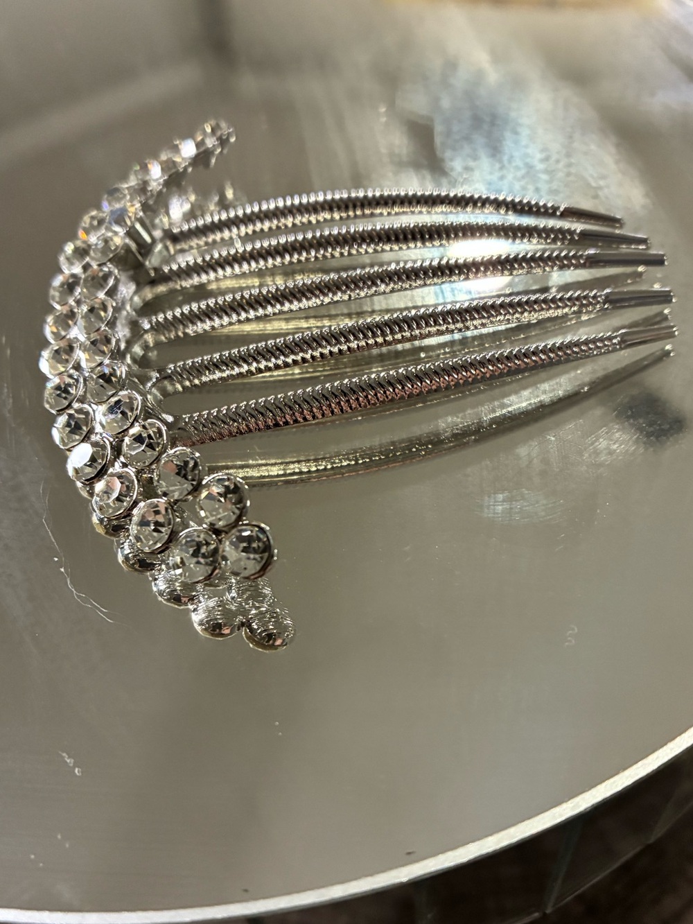 Crystal Rhinestone Hair Comb - Silver - Picture 3 of 9